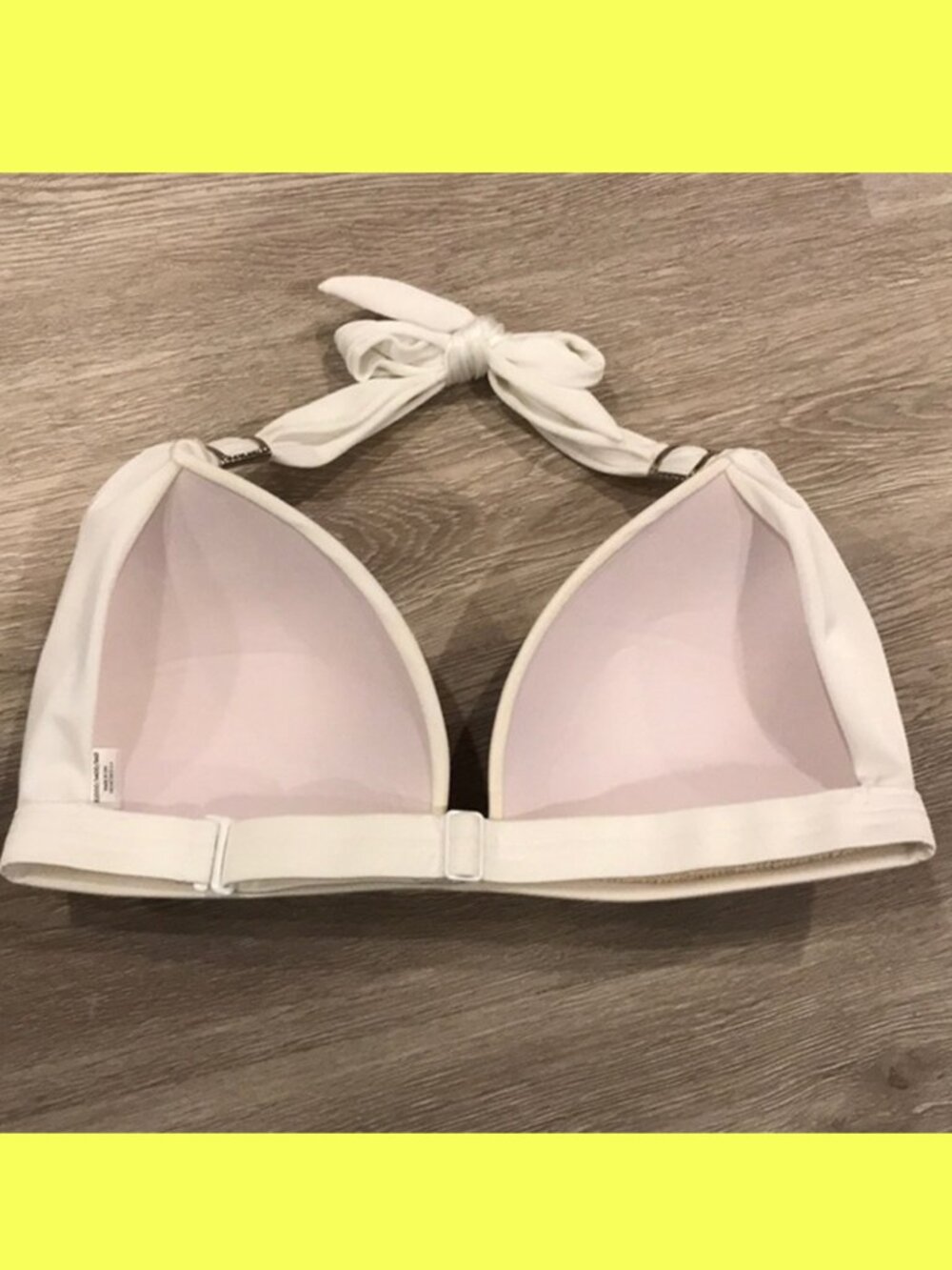 Venus Goddess Enhancer Push Up Bikini Top Swimsuit Pearlescent White w/ Silver - Picture 4 of 7